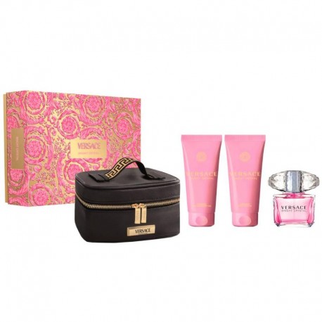 Versace Bright Crystal Estuche edt 90 ml spray + Body Lotion 100 ml + Shower Gel 100 ml + Bolso
