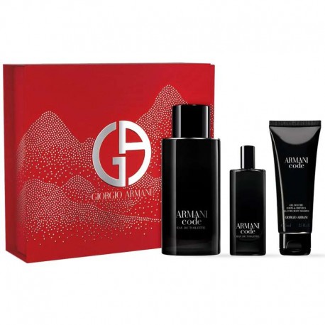 Giorgio Armani Code Pour Homme Estuche edt 125 ml spray Recargable + edt 15 ml spray + Shower Gel 75 ml