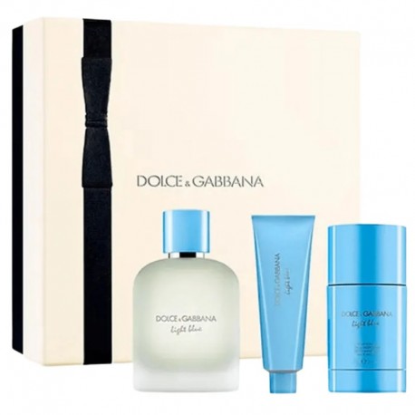 Dolce & Gabbana Light Blue Homme Estuche Eau de Toilette 100 ml spray + Shower Gel 50 ml + Desodorante en Barra 75 g